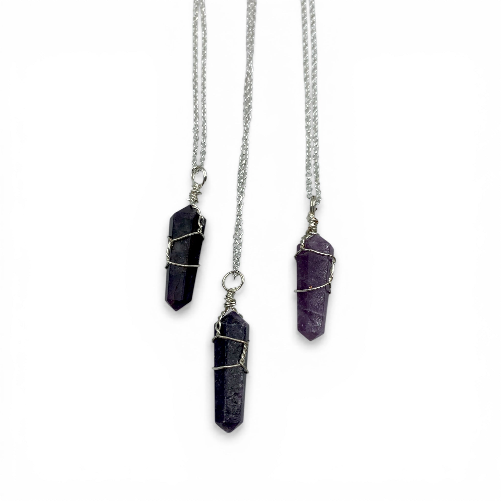 Necklace - Lepidolite Double Terminated Wire Wrapped $30